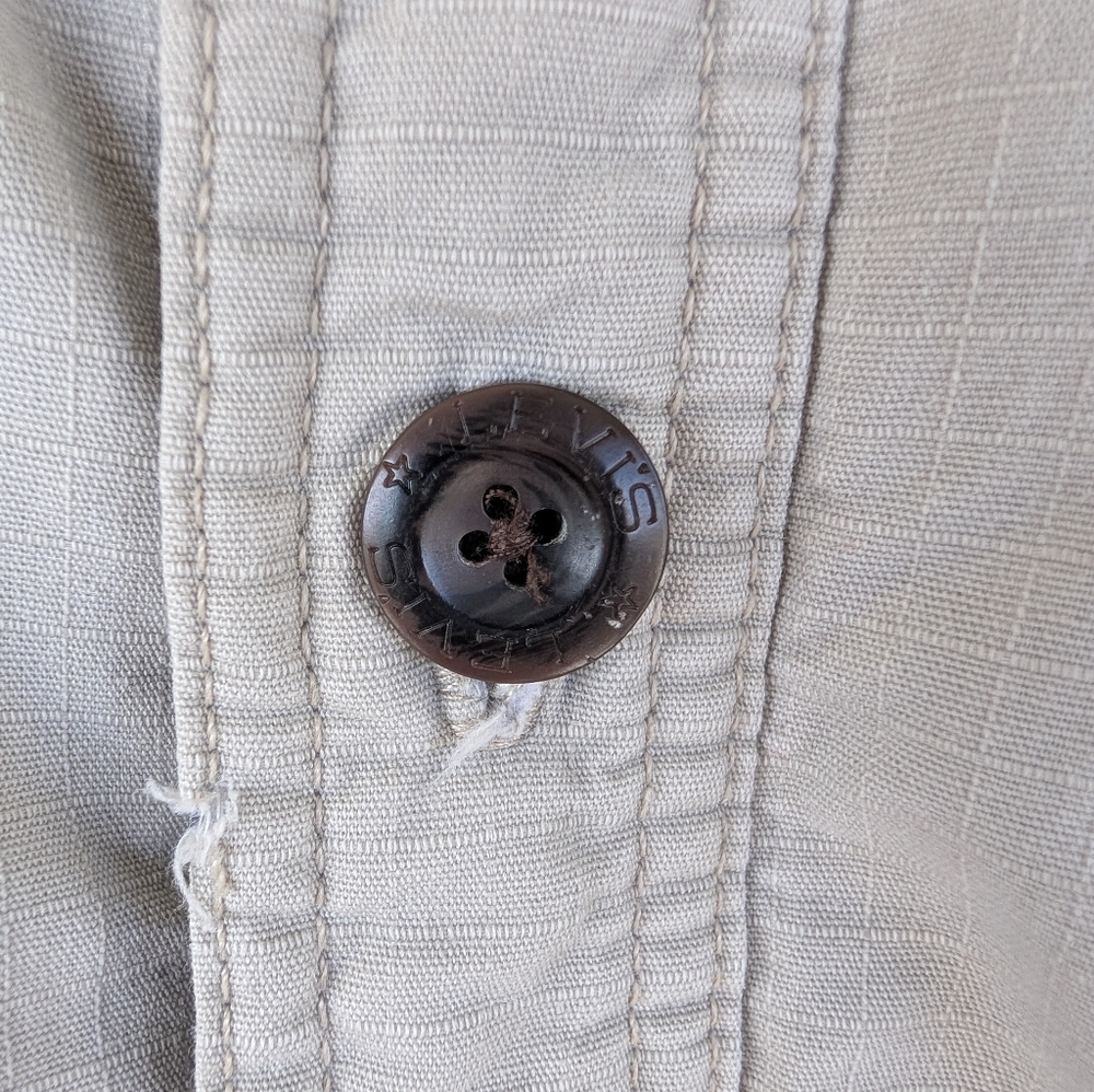 Levis Tan Khaki Sherpa Lined Shirt Utility Jacket Size Large - Picture 3 of 12